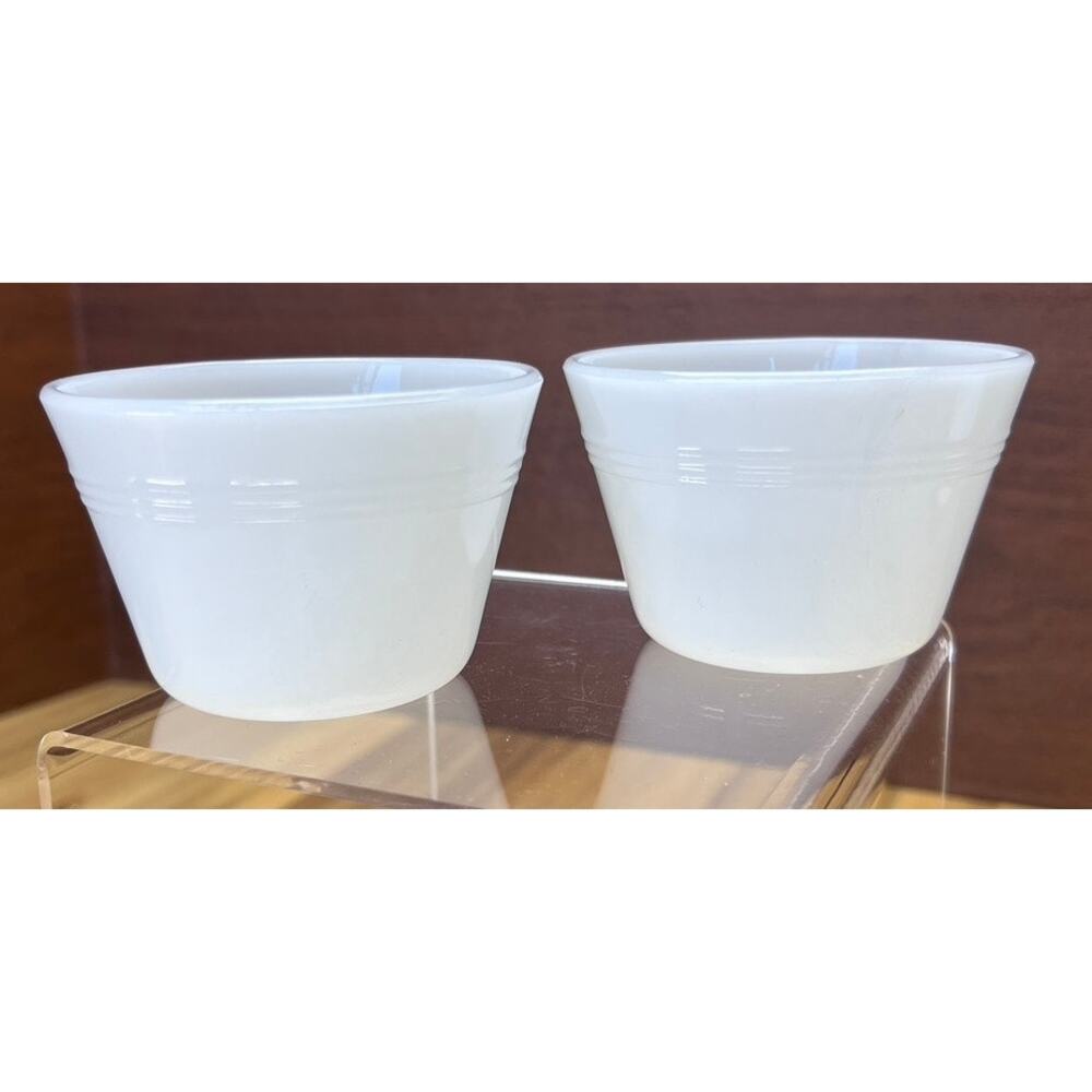 Retro Milk Glass Custard Cups Prep Bowls Candy Trinket Dish Planter Gift Granny